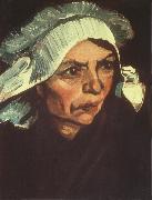 Vincent Van Gogh Head of a Peasant Woman with White Cap (nn04) oil